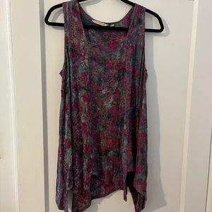 Soft Surroundings Floral Tie Dye Tunic Tank Small